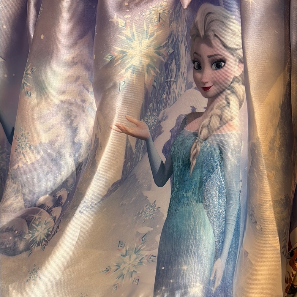 Disney Girls Lavender & Blue Elsa Satin Bow Formal Dress - Picture 6 of 7
